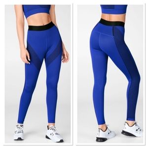 Vibrant Blue Fabletics High-waisted seamless ribbed leggings